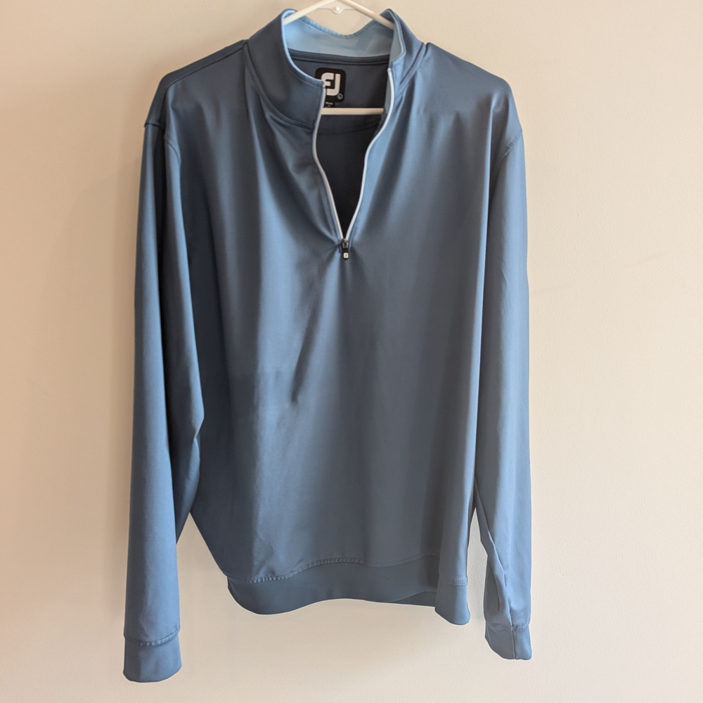 FootJoy Golf Blue Rain Proof Quarter Zip Rain Jacket